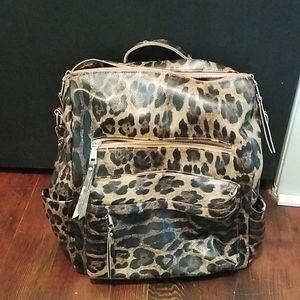 Leopard Print Convertible Backpack Purse